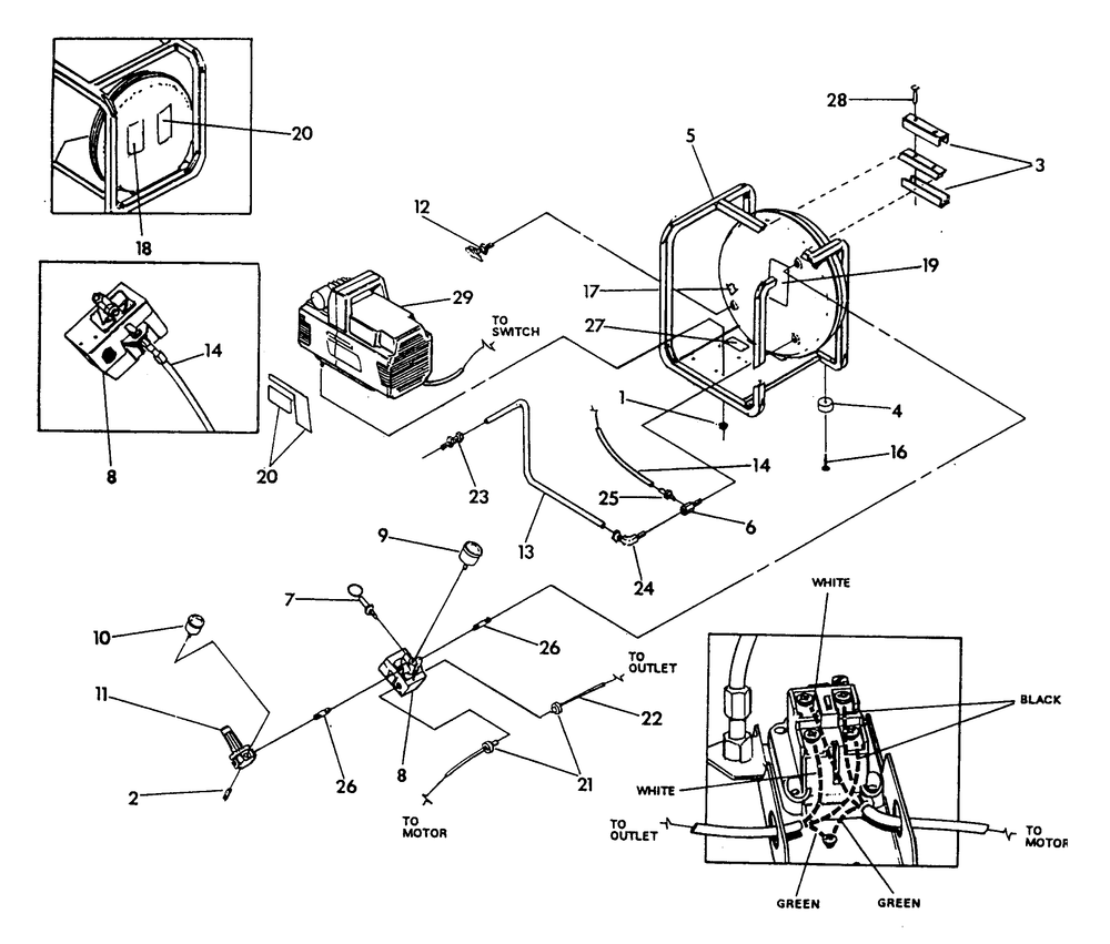 Air Compressor Drawing No. 89509 Diagram and Parts List for 9594-1-404AP  Briggs and Stratton Compressor